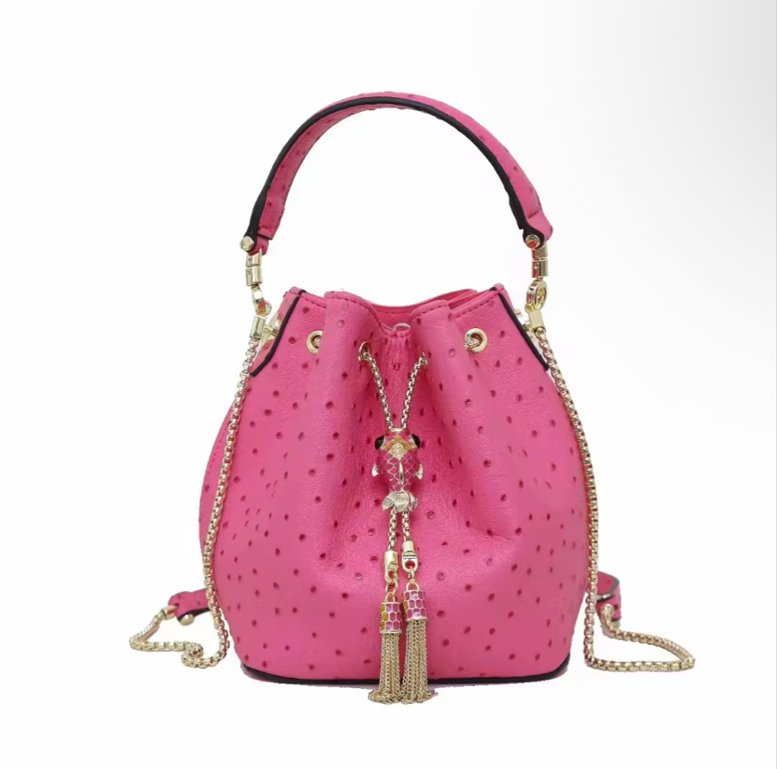 Aurora Bucket Bag – Emerald / Fuchsia