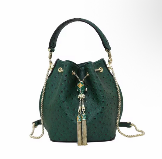 Aurora Bucket Bag – Emerald / Fuchsia